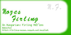 mozes firling business card